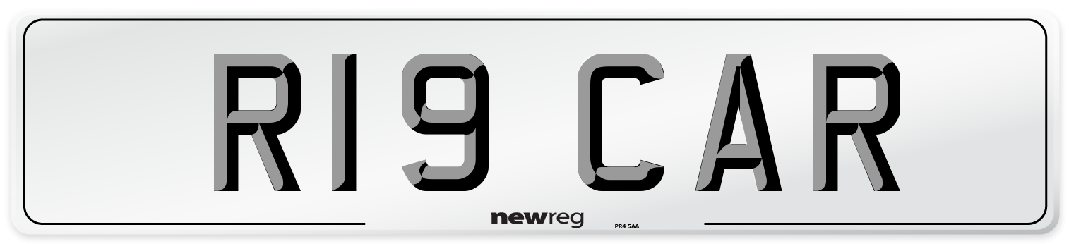 R19 CAR Number Plate from New Reg